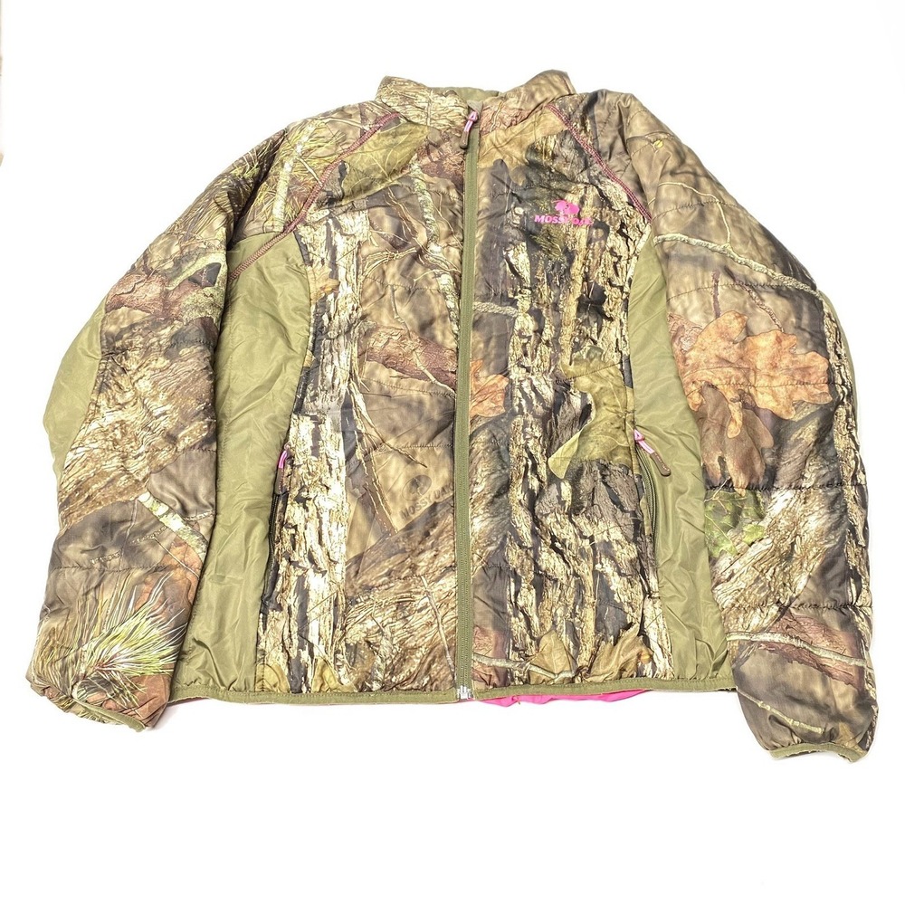 Mossy Oak Jacket Womens XL Camo Pink Camouflage Puffer Coat Hunting Thinsulate